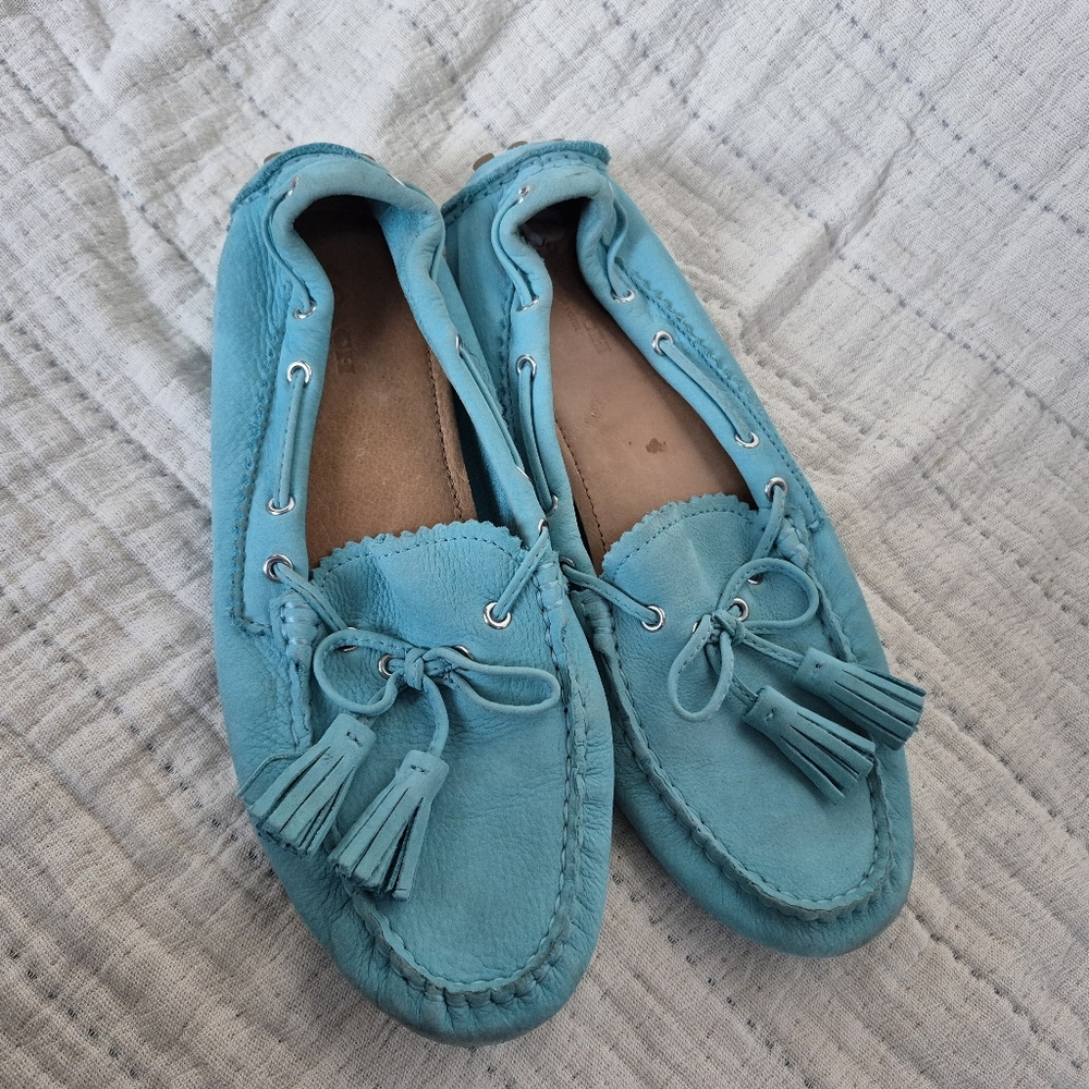 Coach Nadia Leather Loafers Blue Size 7.5